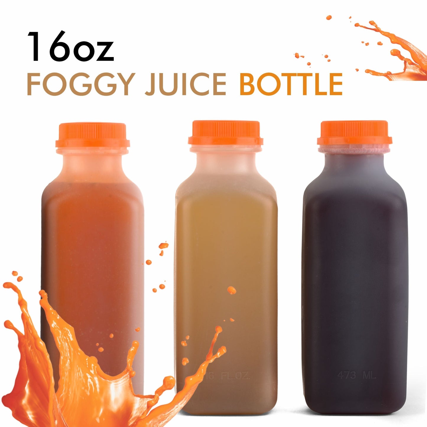 Empty Plastic Juice Bottles with Tamper Evident Caps