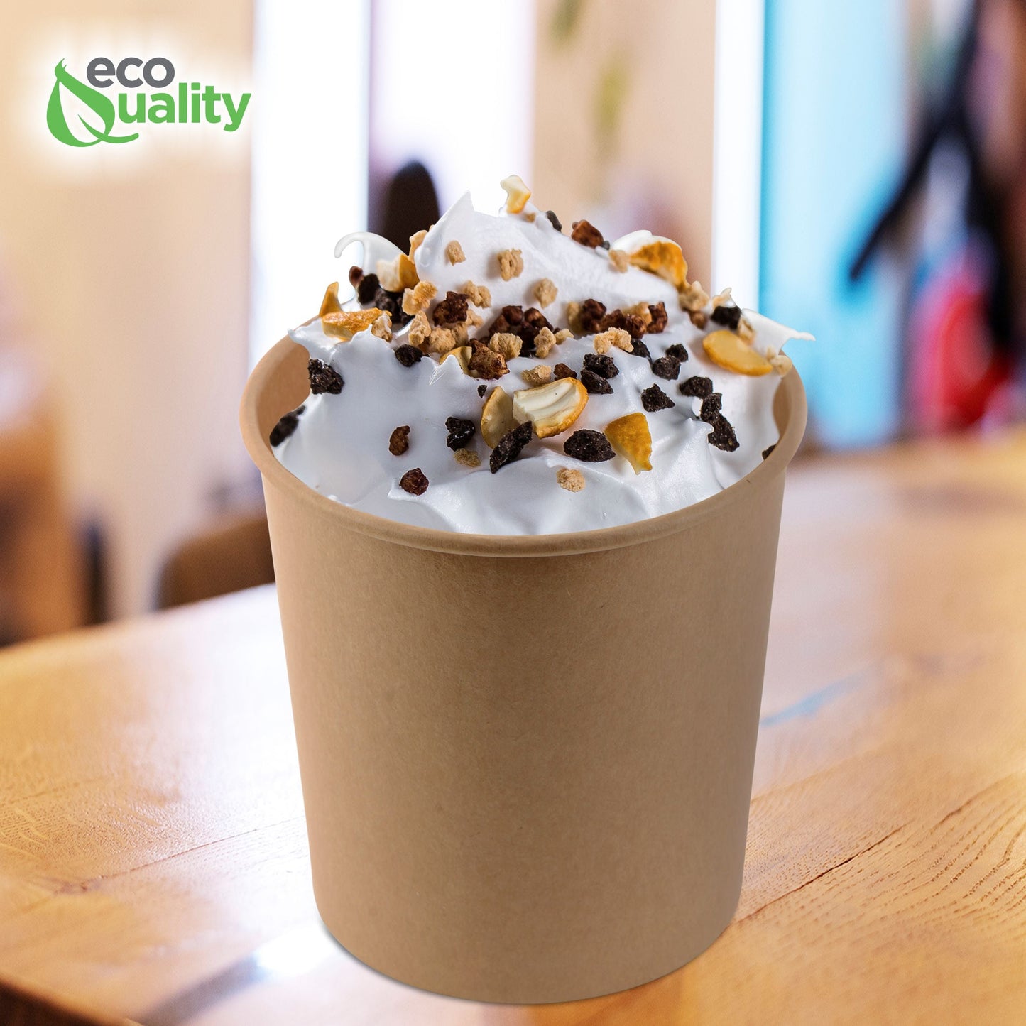 26oz Disposable Kraft Paper Food Soup Cup Ice Cream Yogurt Container
