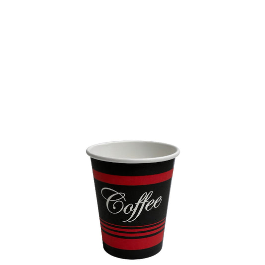 Black & Red Design Disposable Paper Coffee Cups