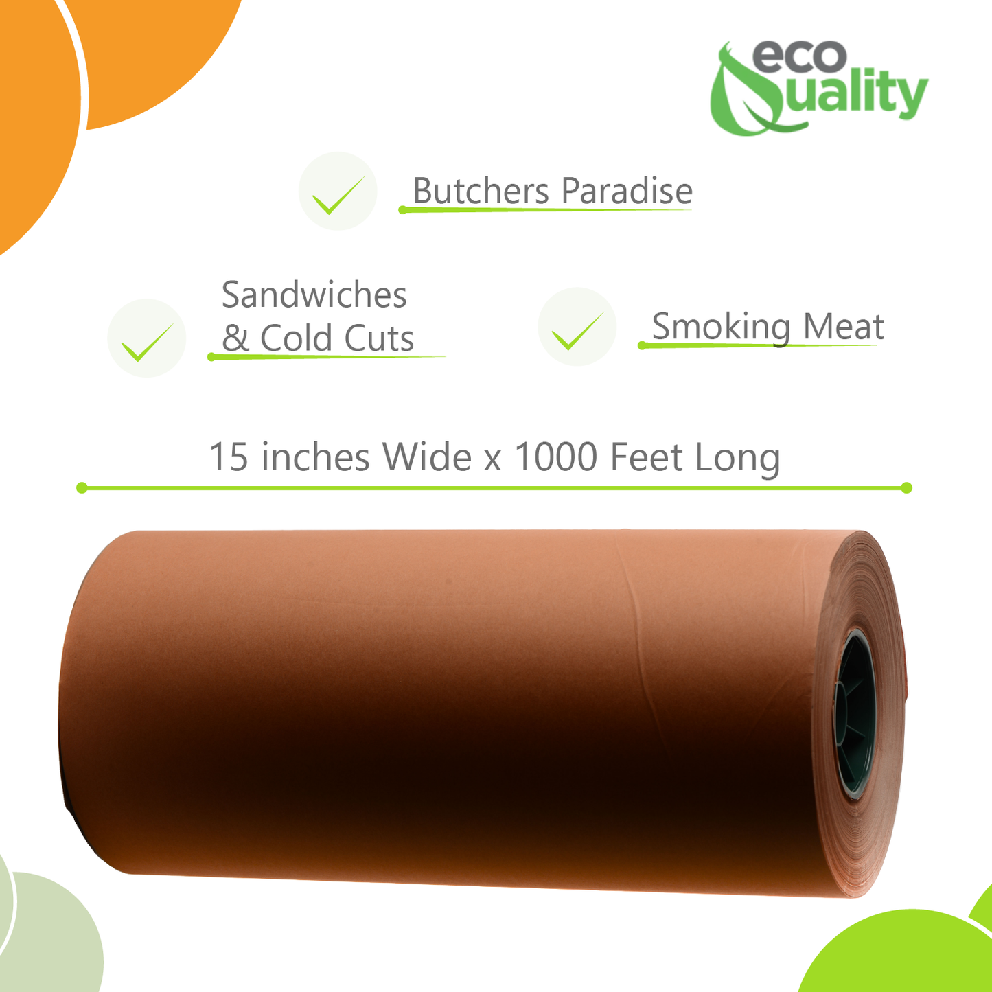 MG15 Kraft Pink Butcher Food Paper Roll 15 x 1000