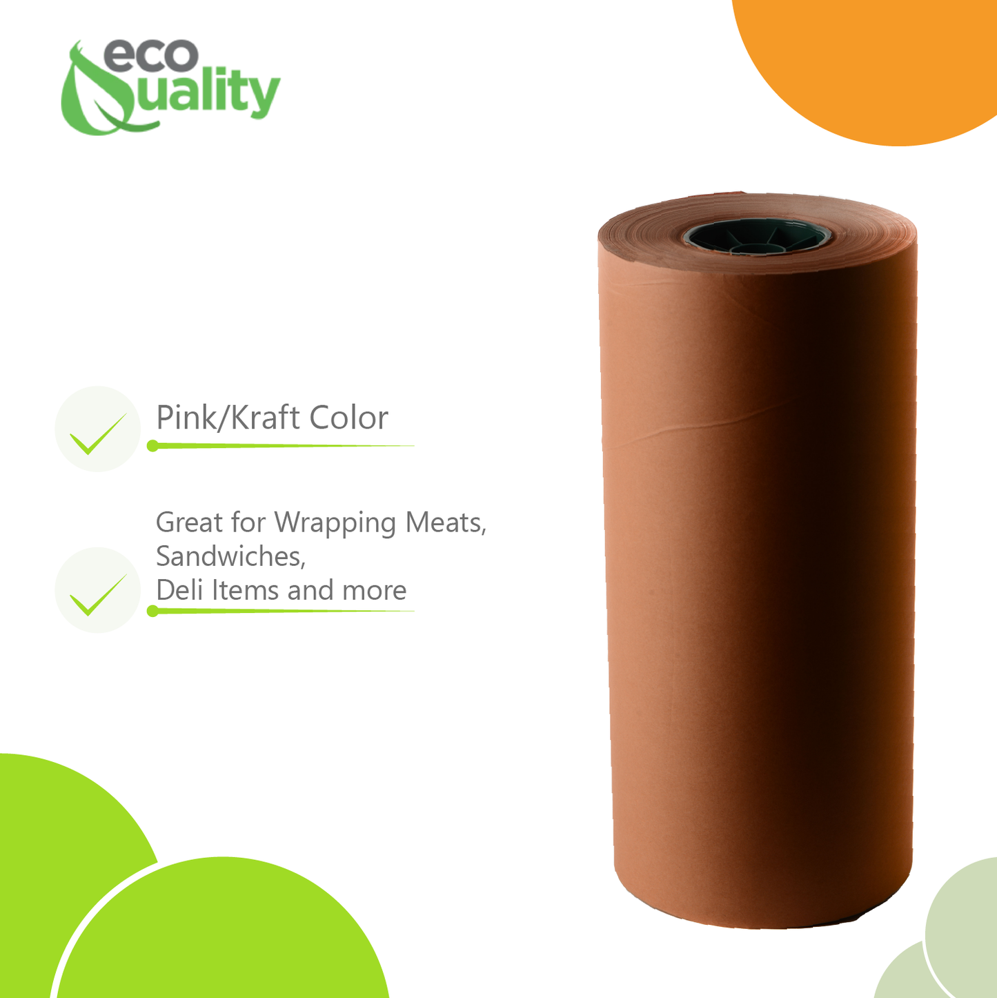 MG15 Kraft Pink Butcher Food Paper Roll 15 x 1000