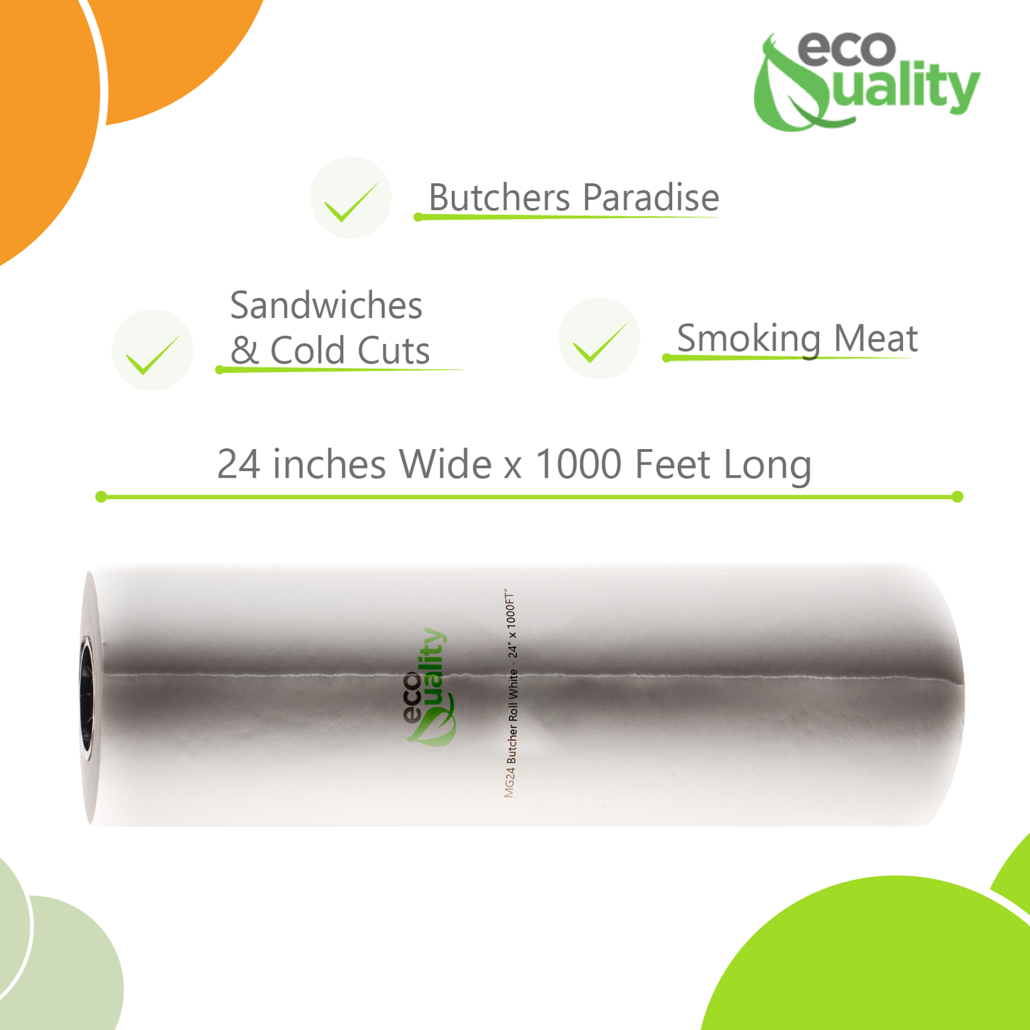 MG24 White Butcher Food Paper Roll 24 x 1000