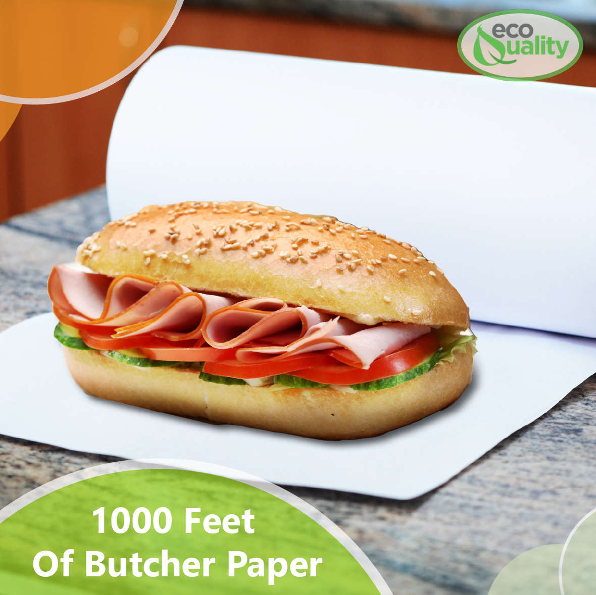 MG15 White Butcher Food Paper Roll 15 x 1000