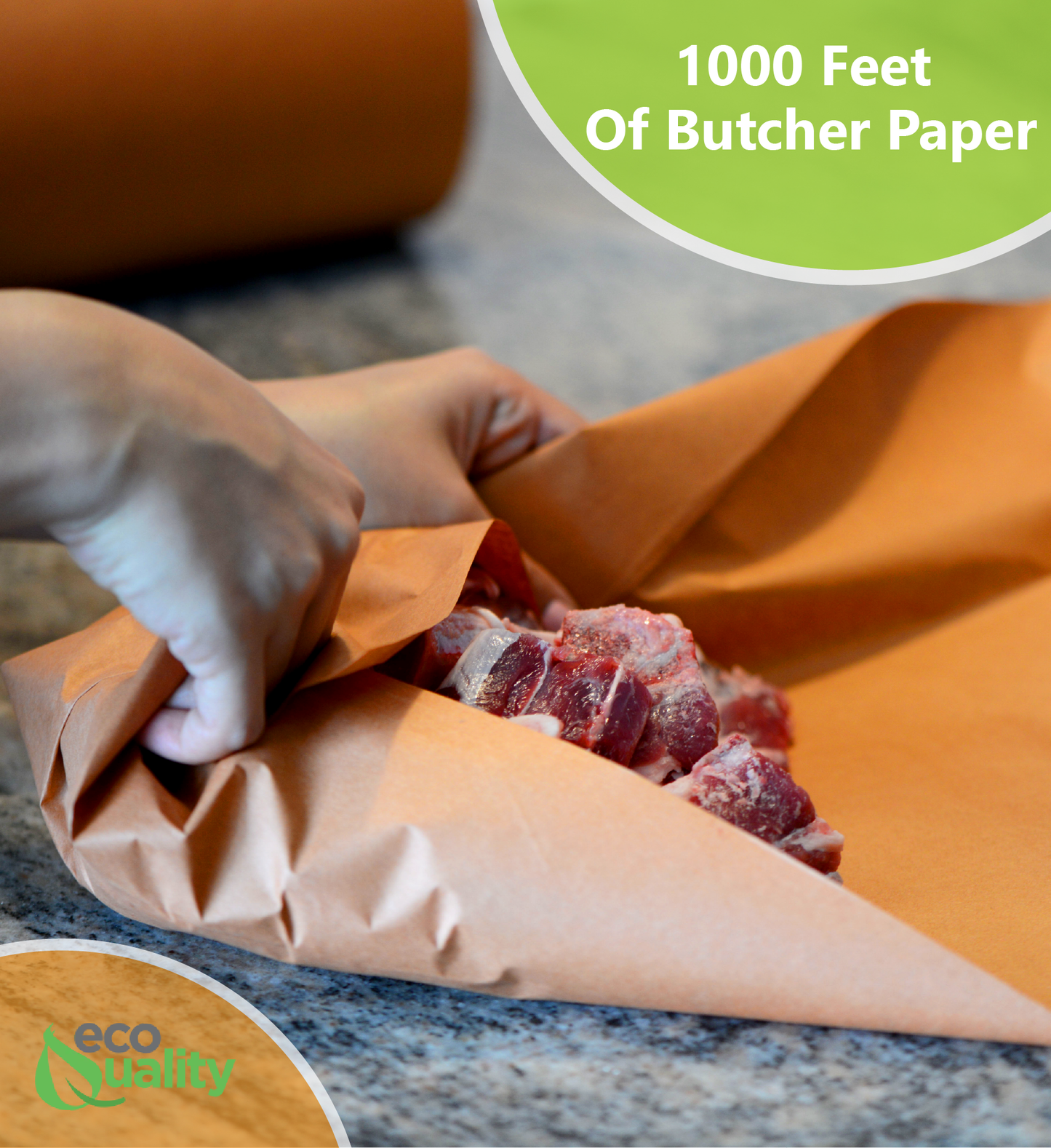 MG15 Kraft Pink Butcher Food Paper Roll 15 x 1000