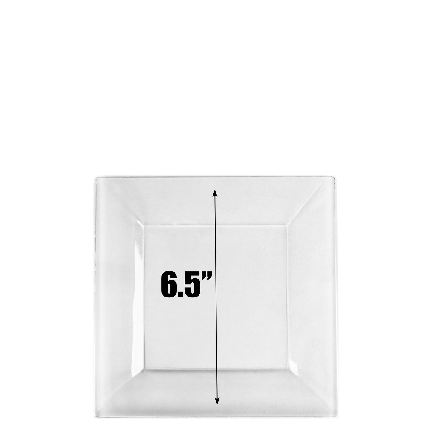 6.5" Plastic Square Clear Dessert Plates Splendid Collection