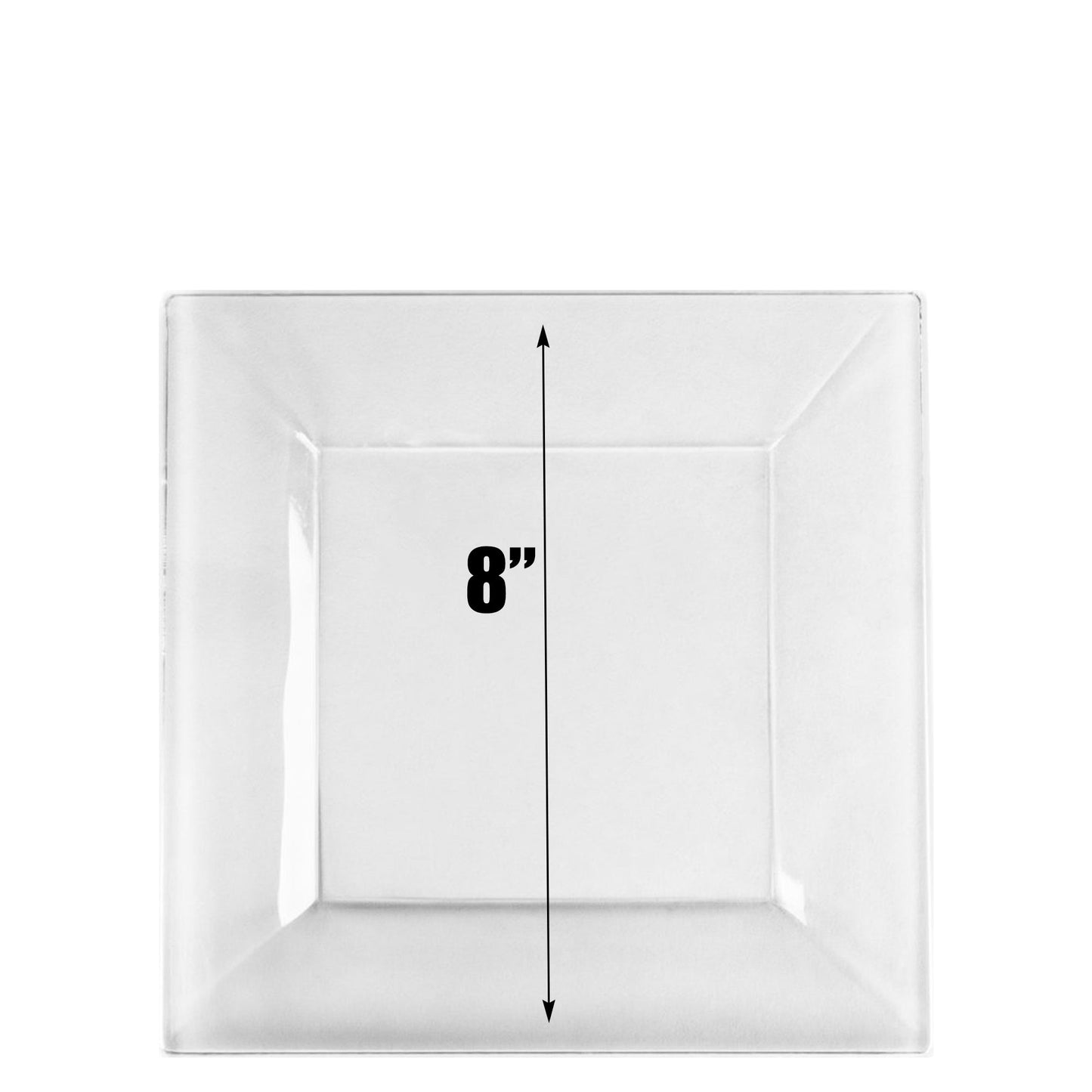 8" Plastic Square Clear Salad Plates Splendid Collection