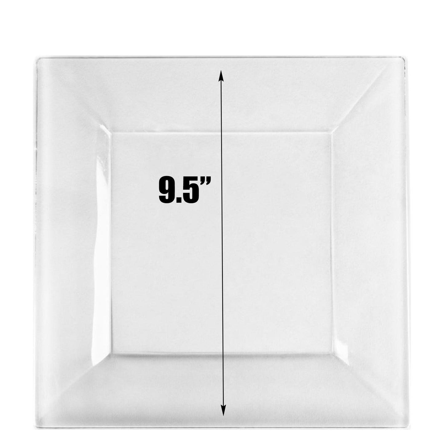 9.5" Plastic Square Clear Lunch Plates Splendid Collection