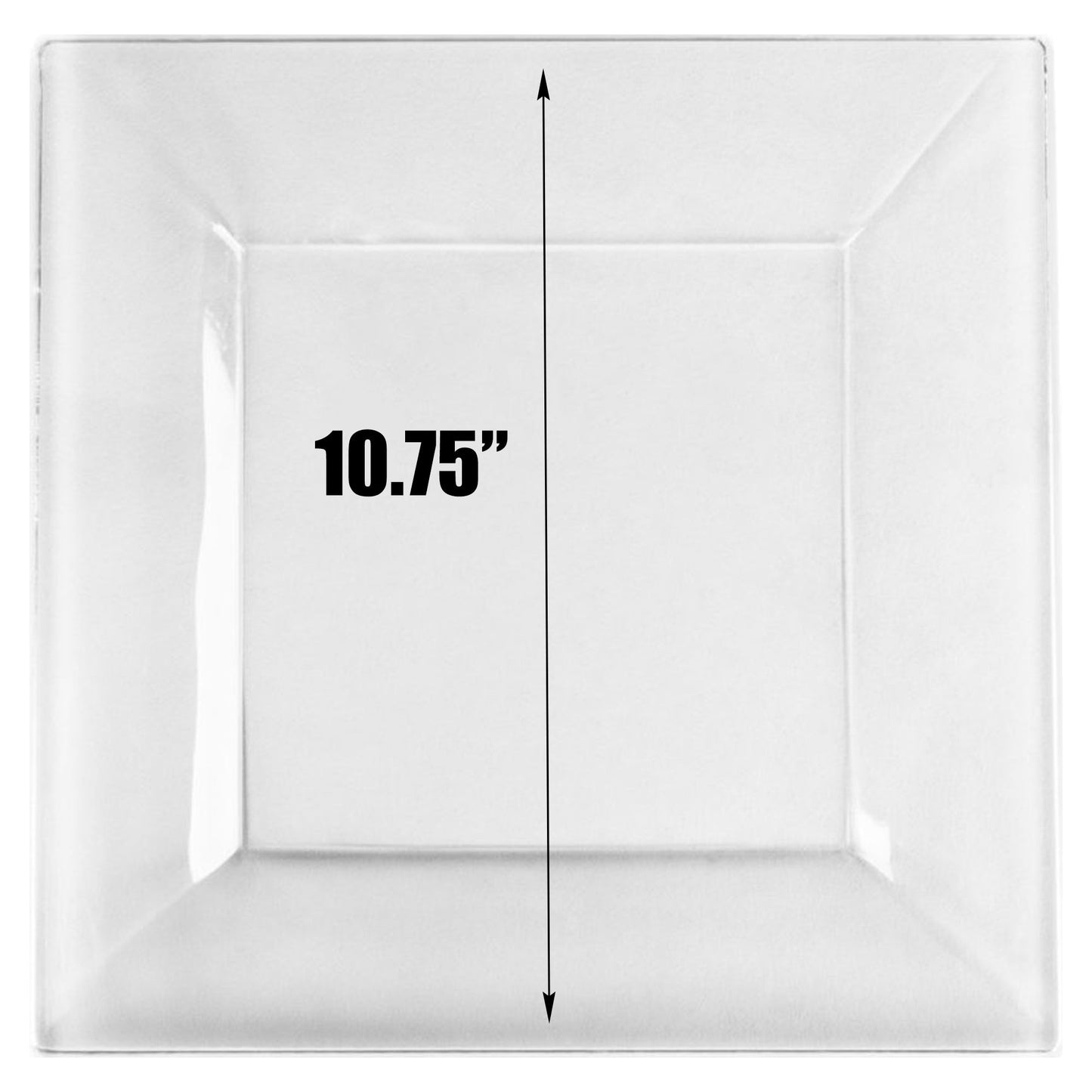 10.75" Plastic Square Clear Dinner Plates Splendid Collection