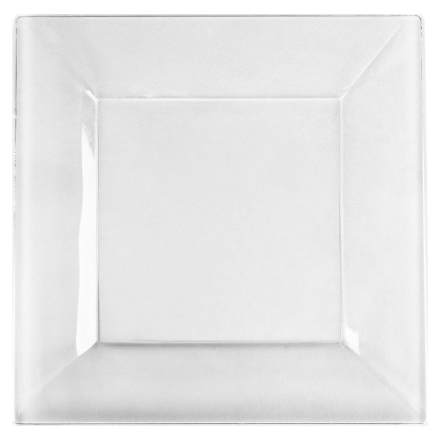 10.75" Plastic Square Clear Dinner Plates Splendid Collection