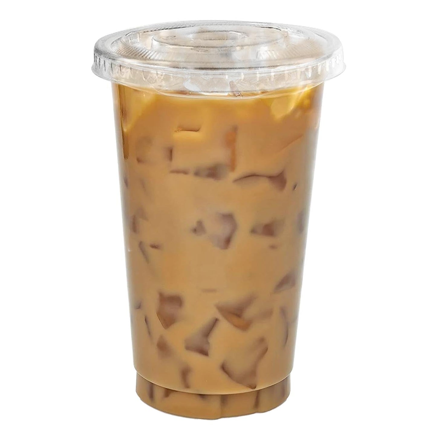 10oz Disposable Pet Clear Plastic Smoothie Cups with Clear Flat Lids