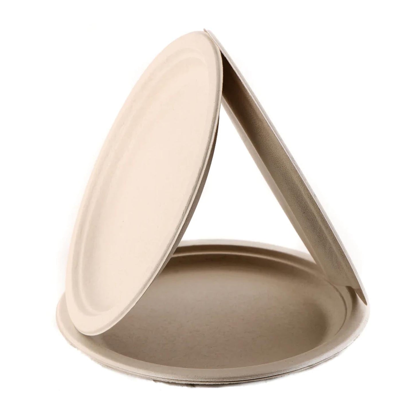 6" Round Compostable Natural Sugarcane Plates