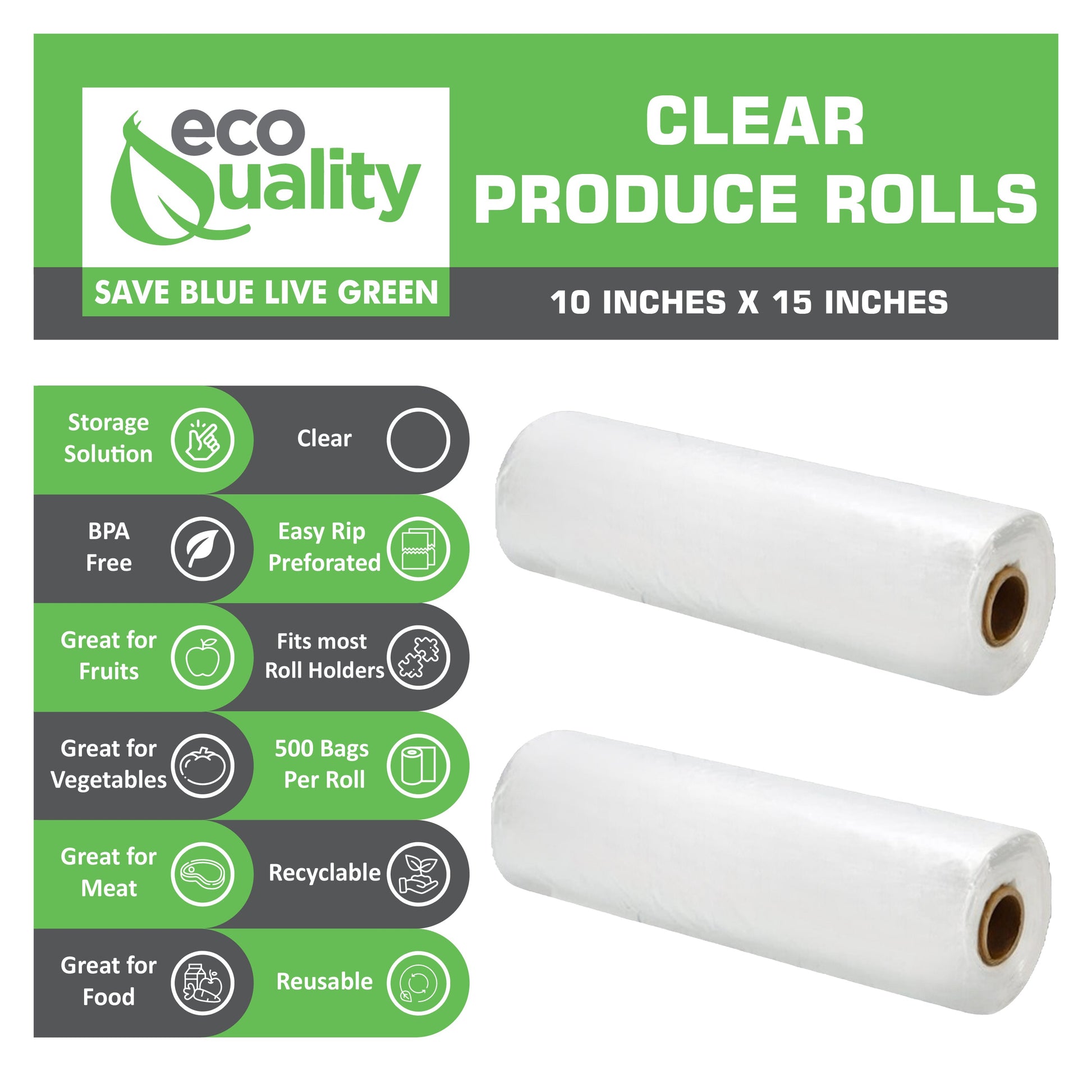 nyc fast shipping Food Service Restaurant Commercial Kitchen Catering Restaurant Cafe Buffet Event Party Grocery Convenience Supermarket Bodega Store affordable bulk economical commercial wholesale 12" x 20" Food Storage Bags Clear Plastic Produce Bags on a Roll