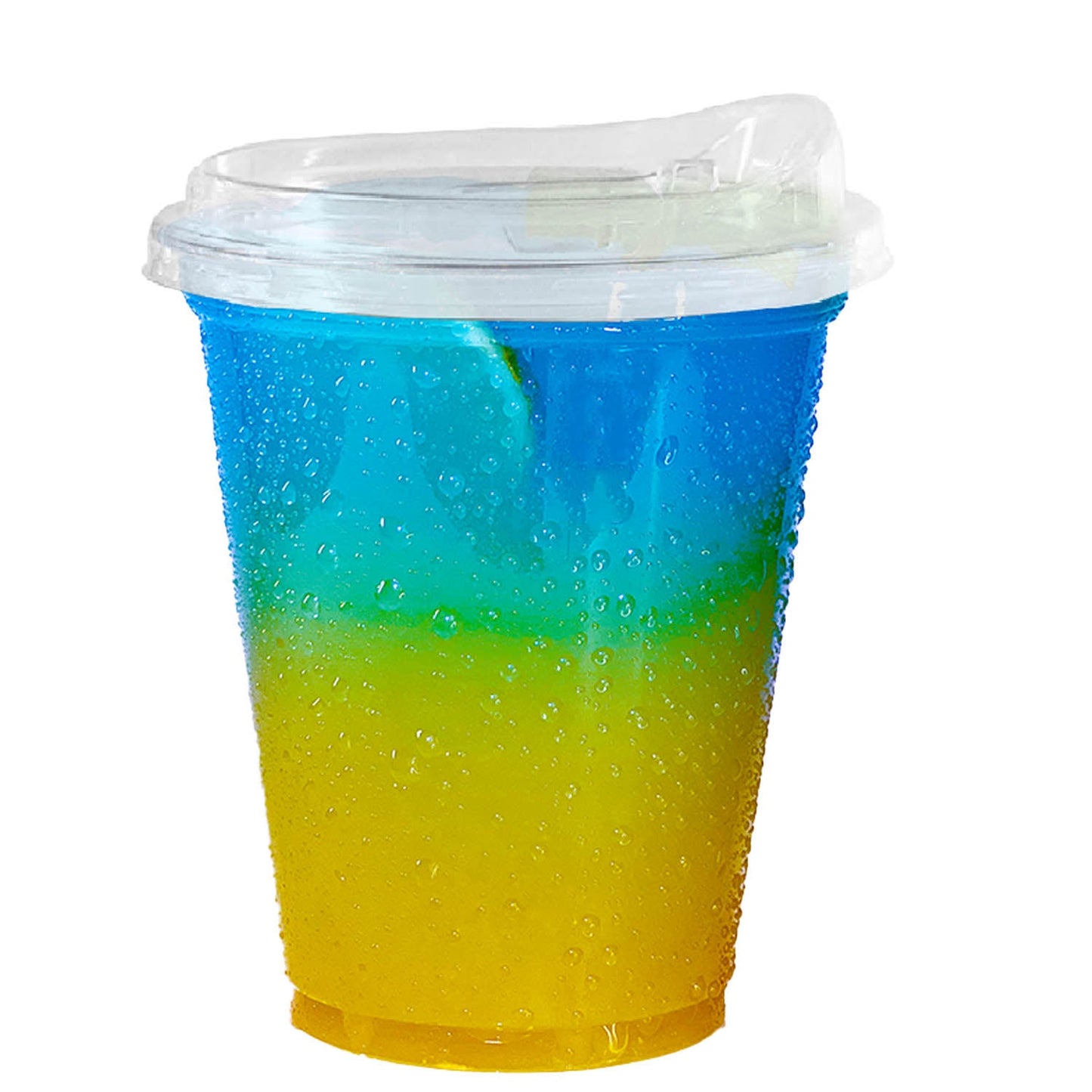 Disposable Pet Clear Plastic Smoothie Cups with Sip Through Lids