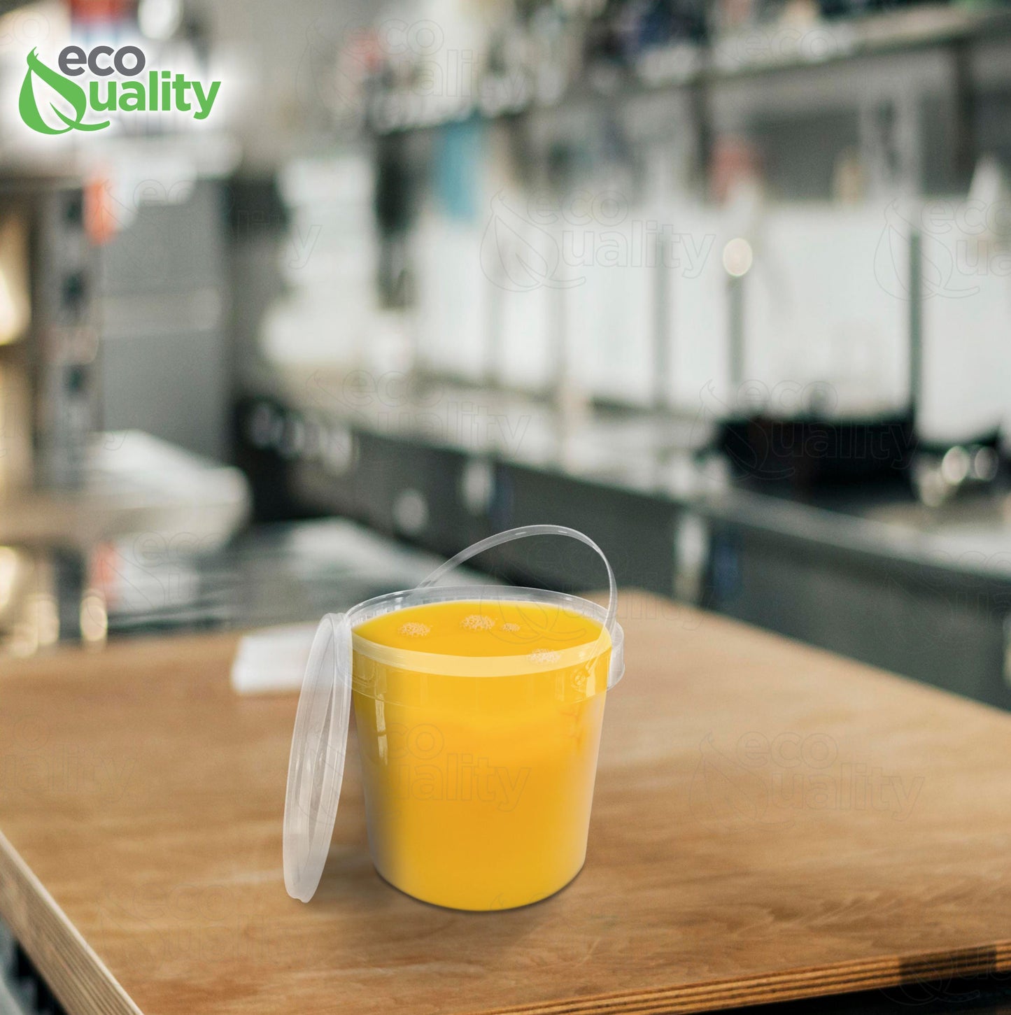 1 Gallon (128 oz) Clear Plastic Bucket with Lid and Handle, Ice Cream Tub with Lids - Food Grade Freezer and Microwave Safe, BPA Free