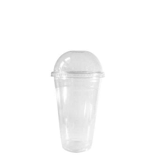 12oz Disposable Pet Clear Plastic Smoothie Cups with Clear Dome Lids