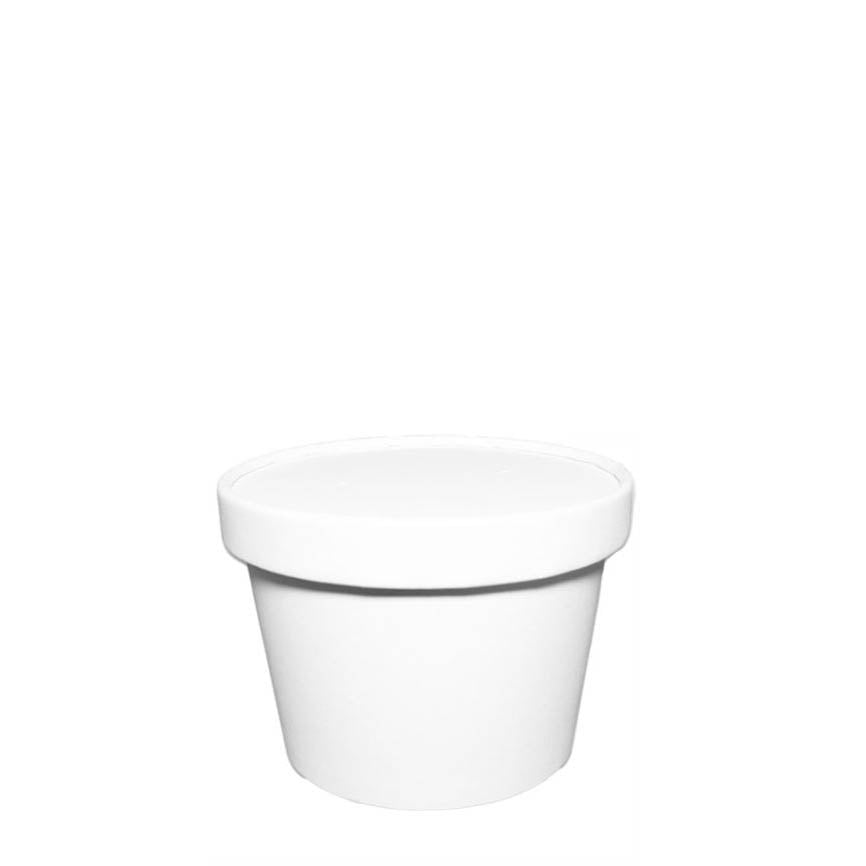 12oz Disposable White Paper Soup Containers Ice-Cream Paper Cup With Vented Lids
