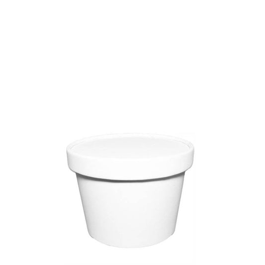 12oz Disposable White Paper Soup Containers Ice-Cream Paper Cup With Vented Lids