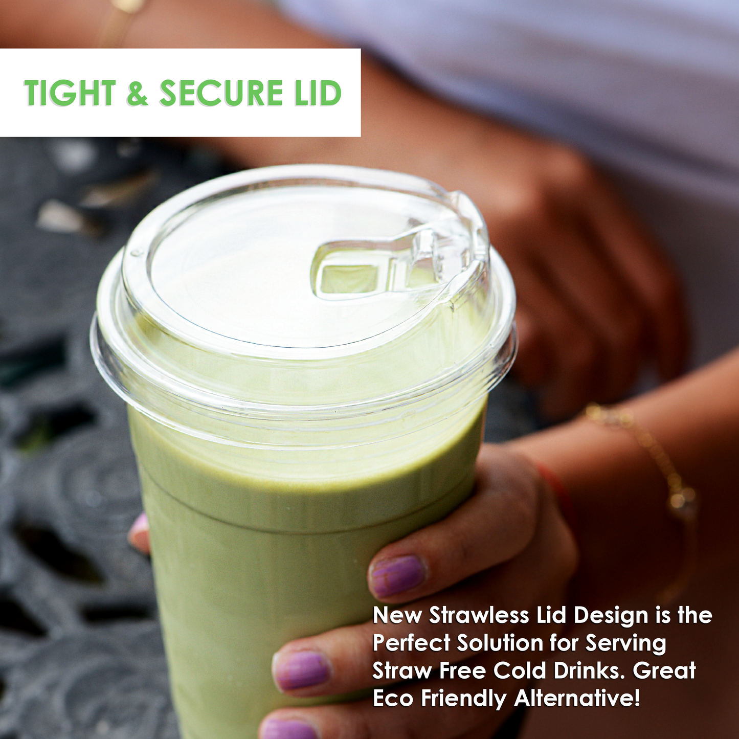 14oz Disposable Pet Clear Plastic Smoothie Cups with Sip Through Lids