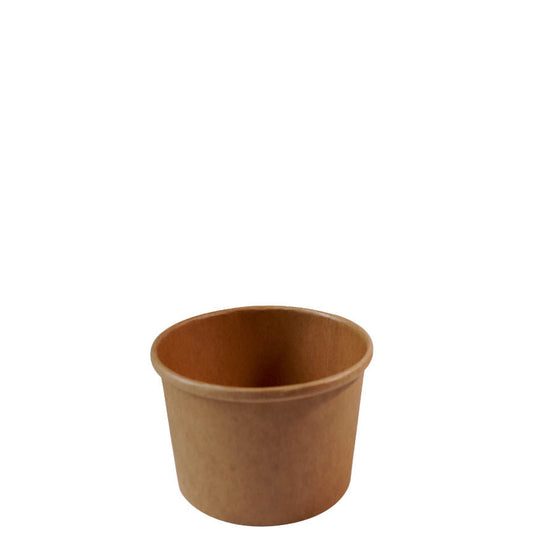 Ice cream soup yogurt cups Take out food container Nyc Restaurant cafe shop office home disposable catering supplies kraft Paper heavy duty strong sturdy leak free proof bulk economical wholesale ecoquality Ecofriendly compostable biodegradable 12 oz 12 ounces