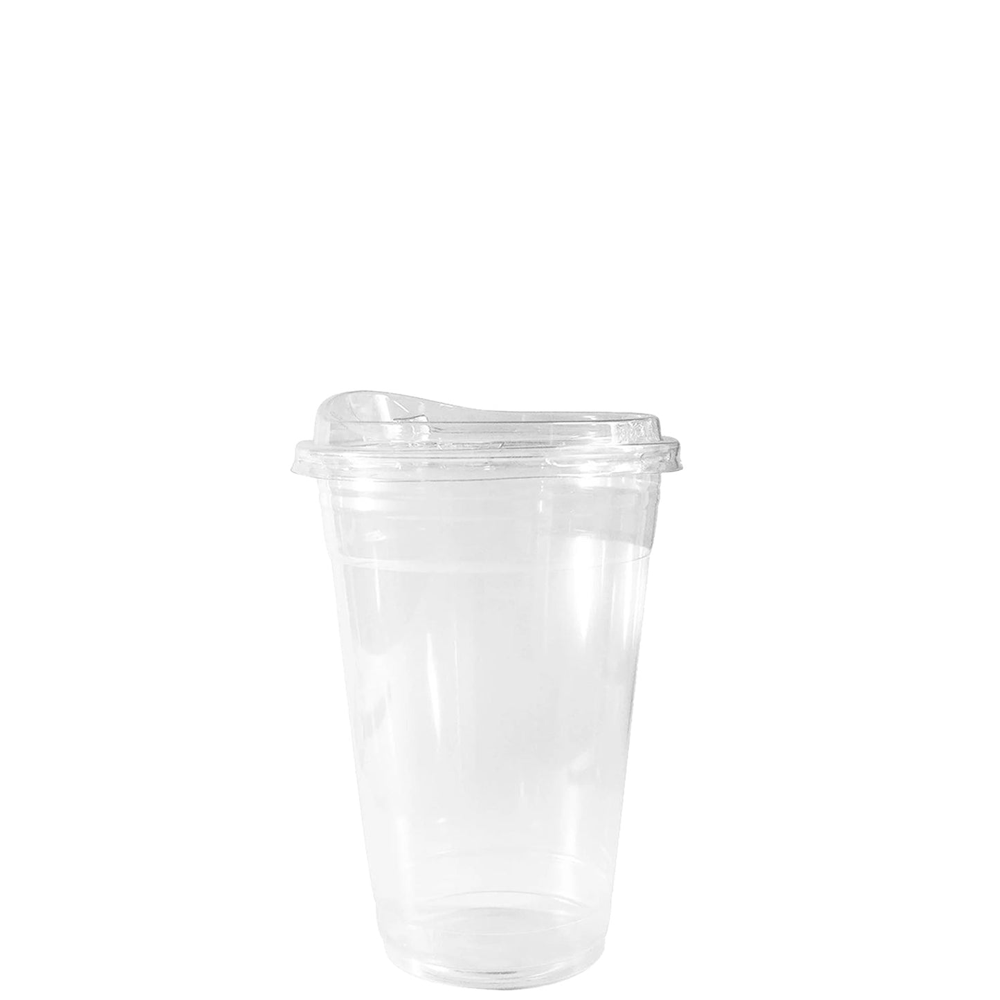 Disposable Pet Clear Plastic Smoothie Cups with Sip Through Lids