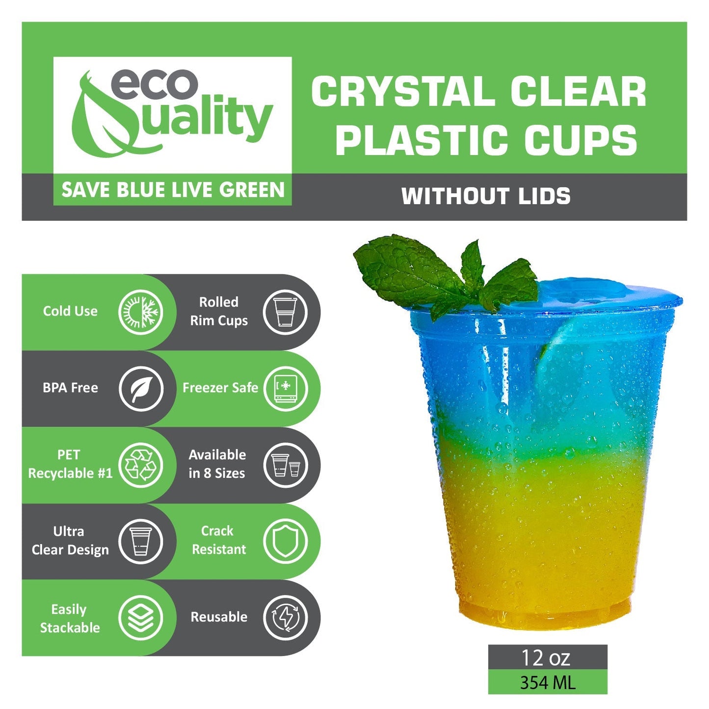 Disposable Pet Clear Plastic Smoothie Cups
