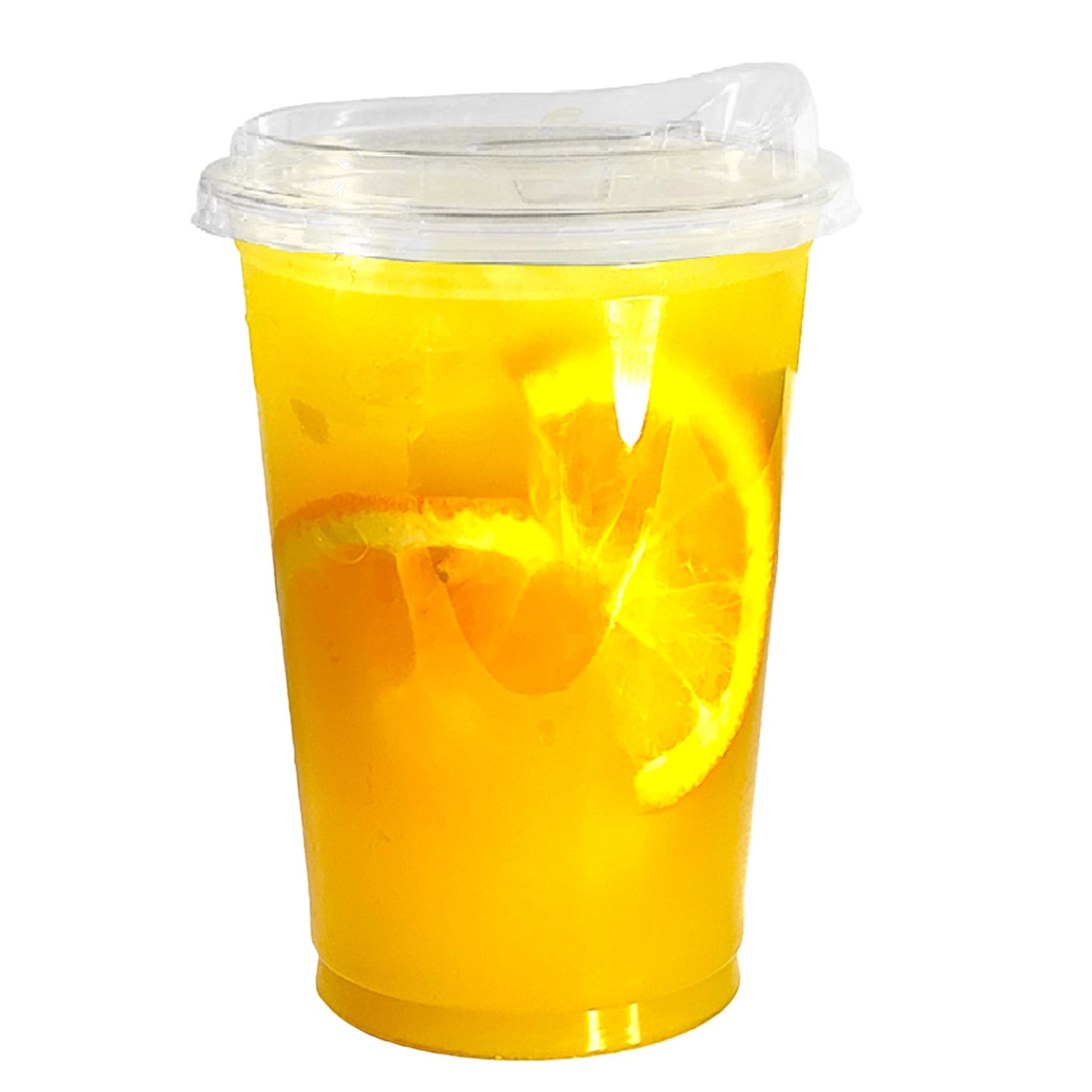 14oz Disposable Pet Clear Plastic Smoothie Cups with Sip Through Lids