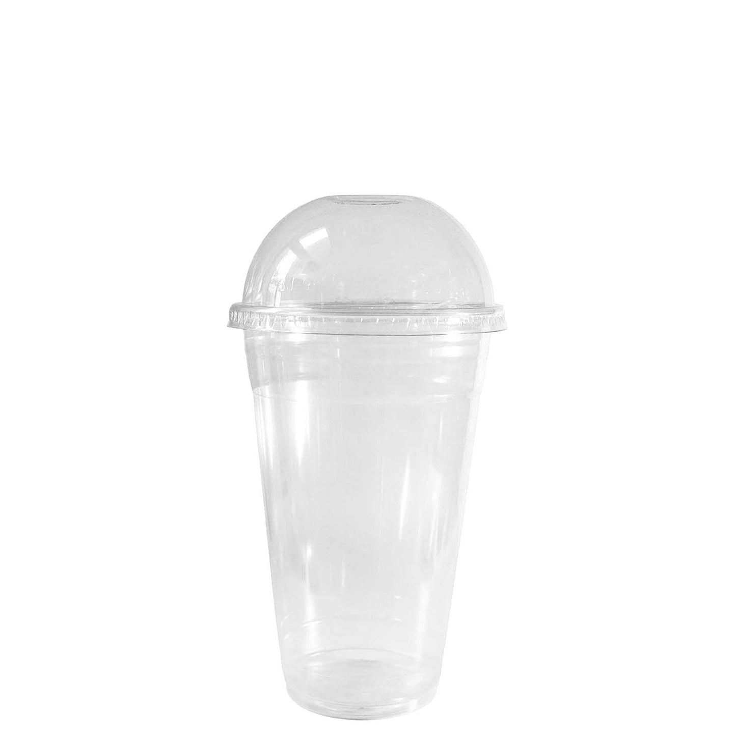 14oz Disposable Pet Clear Plastic Smoothie Cups with Clear Dome Lids