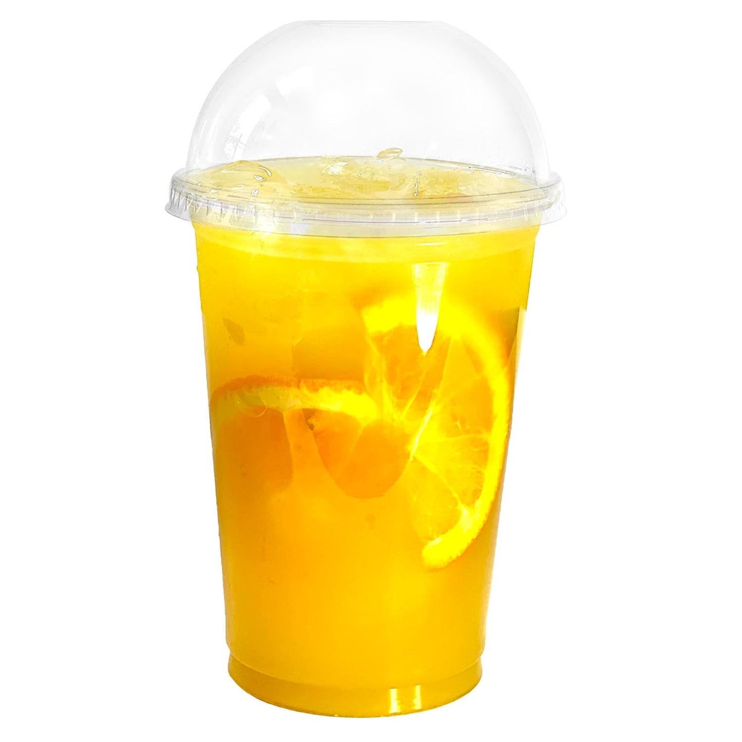 14oz Disposable Pet Clear Plastic Smoothie Cups with Clear Dome Lids