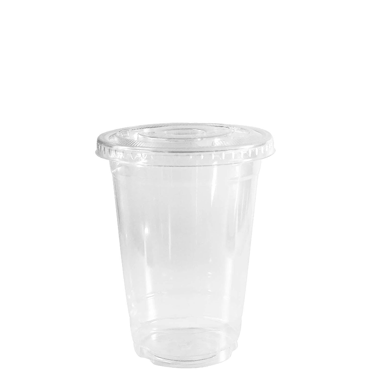 14oz Disposable Pet Clear Plastic Smoothie Cups with Clear Flat Lids
