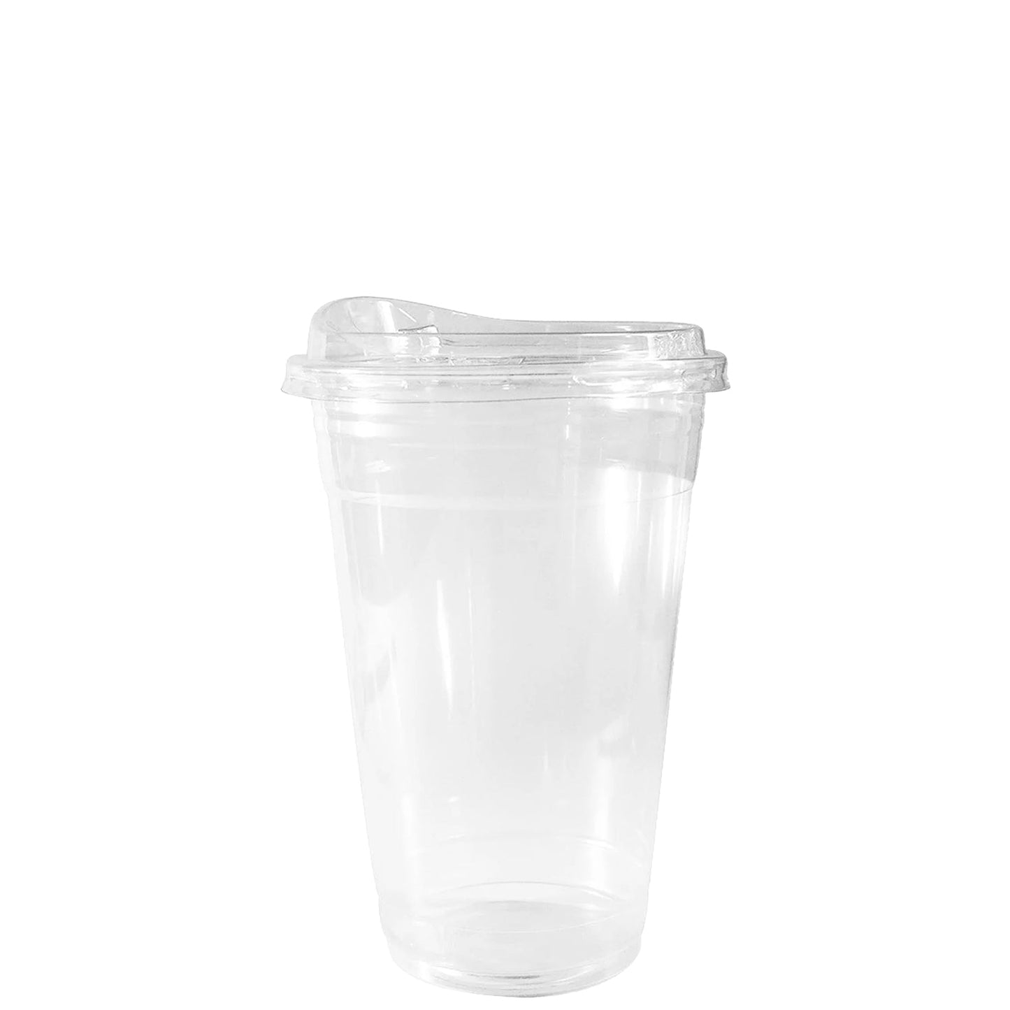 14oz Disposable Pet Clear Plastic Smoothie Cups with Sip Through Lids