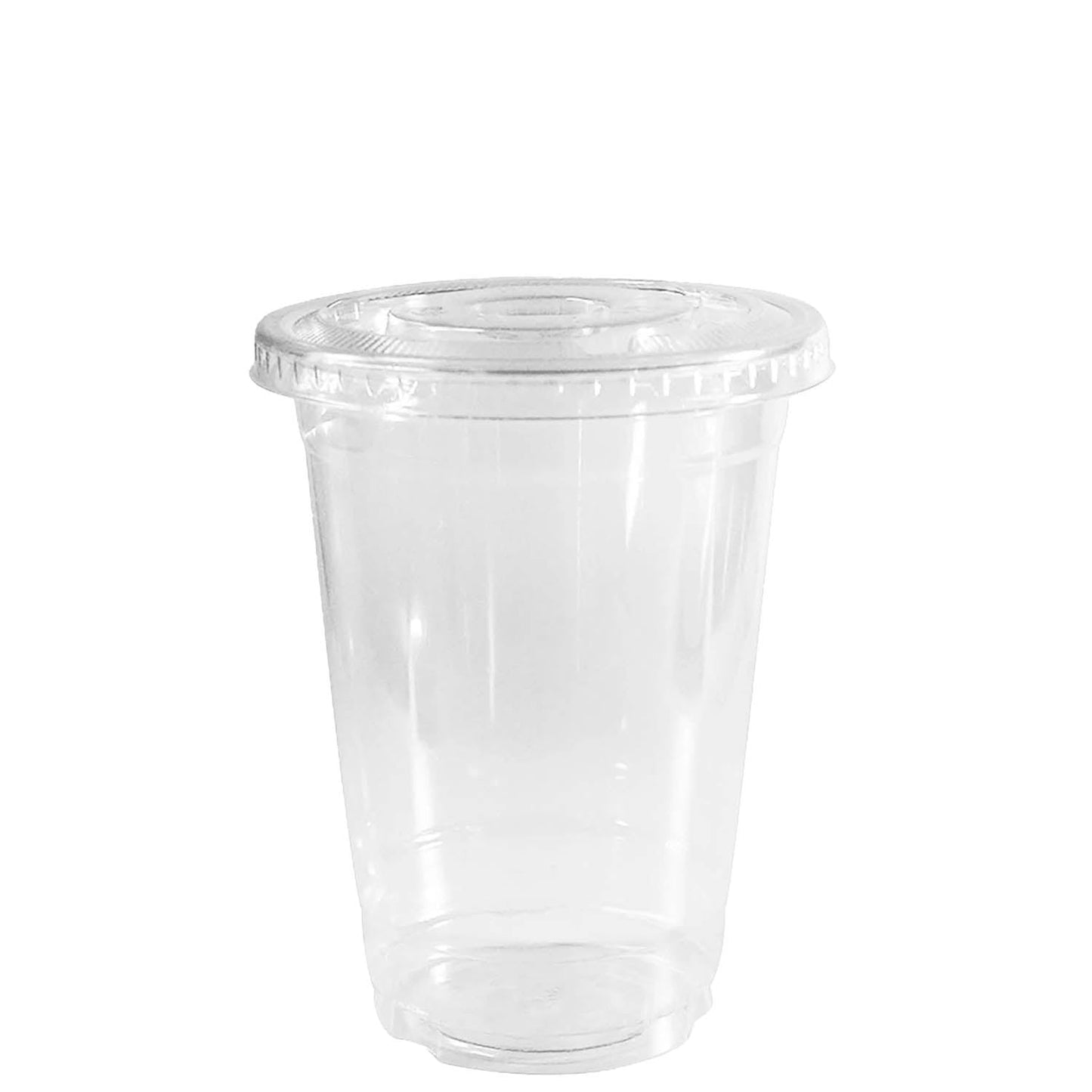 16oz Disposable Pet Clear Plastic Smoothie Cups Clear Flat Lids