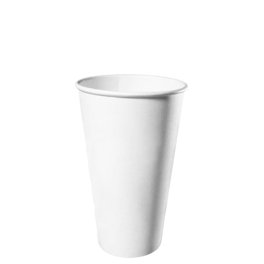 16oz Disposable White Paper Hot Cold Cups