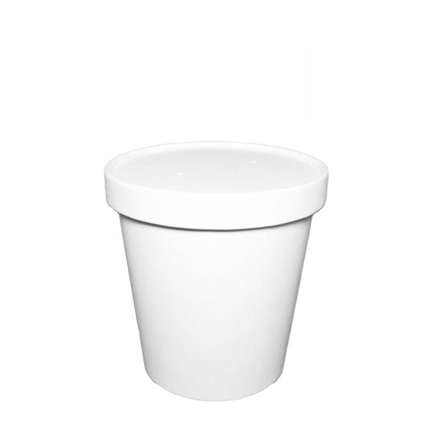 16oz Disposable White Paper Soup Containers Ice-Cream Paper Cup With Vented Lids