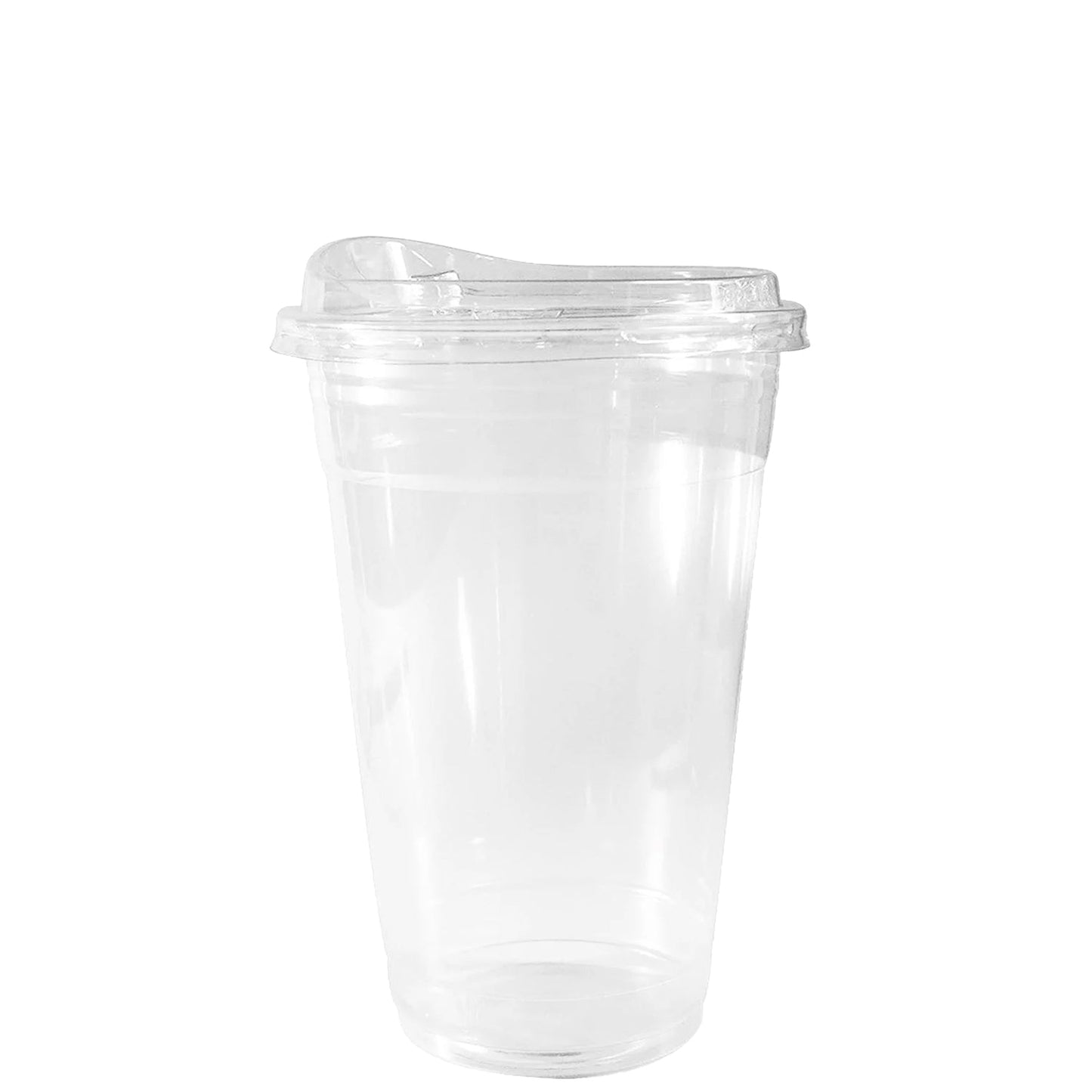 16oz Disposable Pet Clear Plastic Smoothie Cups with Sip Through Lids