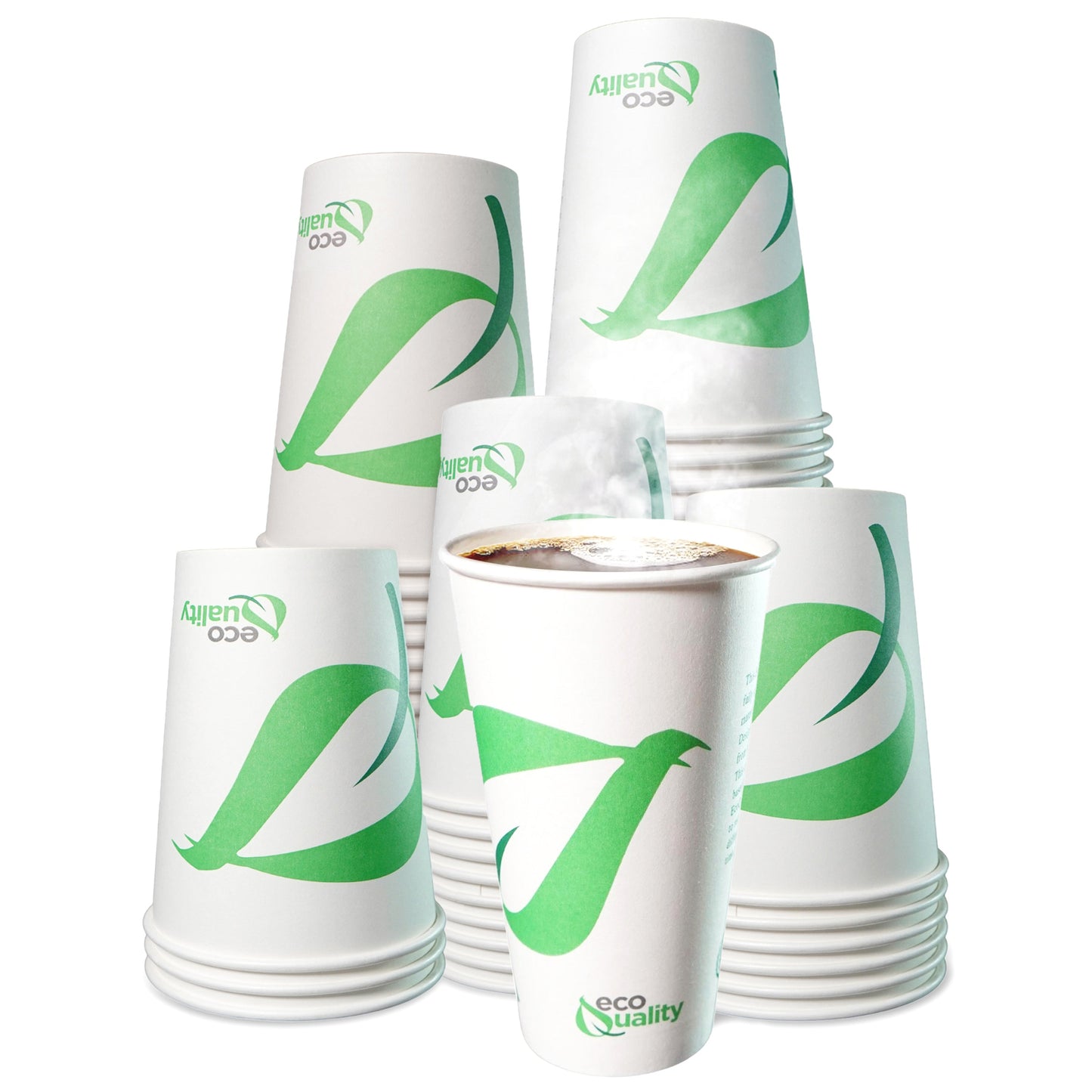 16oz Disposable Compostable Biodegradable White Paper Coffee Cups