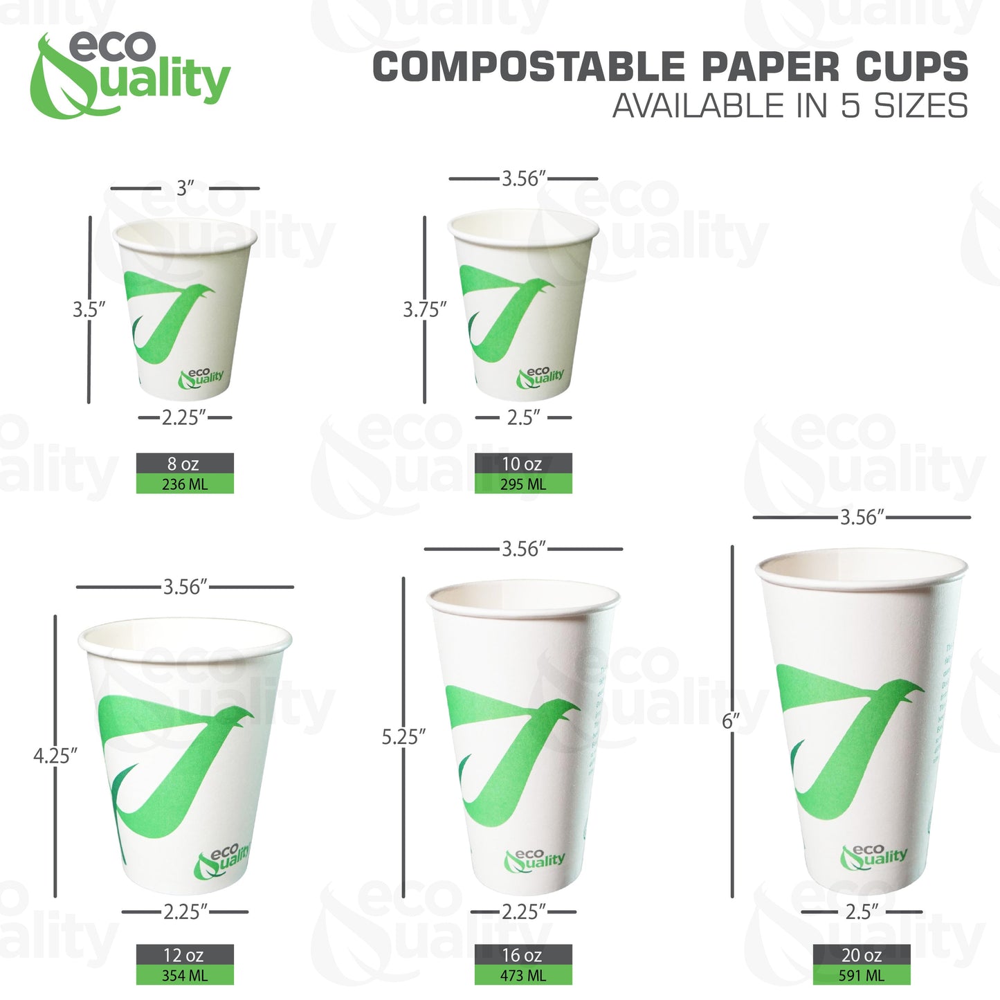 16oz Disposable Compostable Biodegradable White Paper Coffee Cups