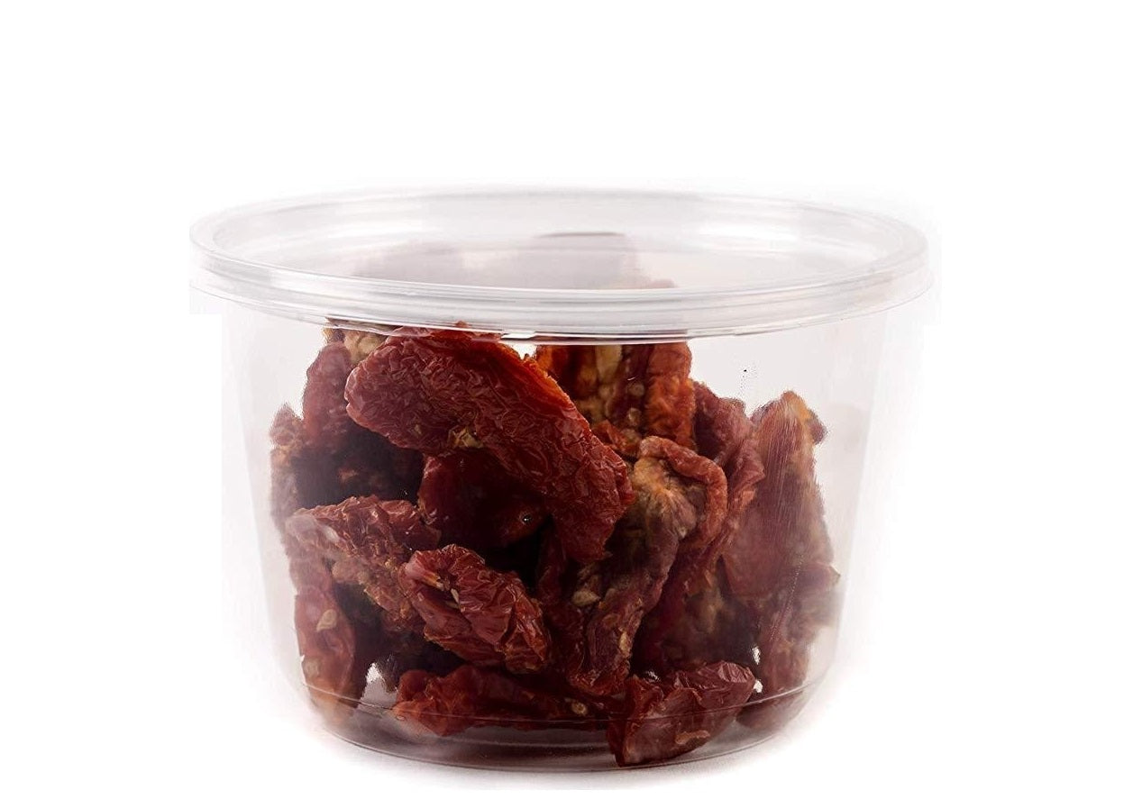 Round Plastic Deli Food Storage Containers with Lids Translucent Clear (8oz, 16oz, 32oz)