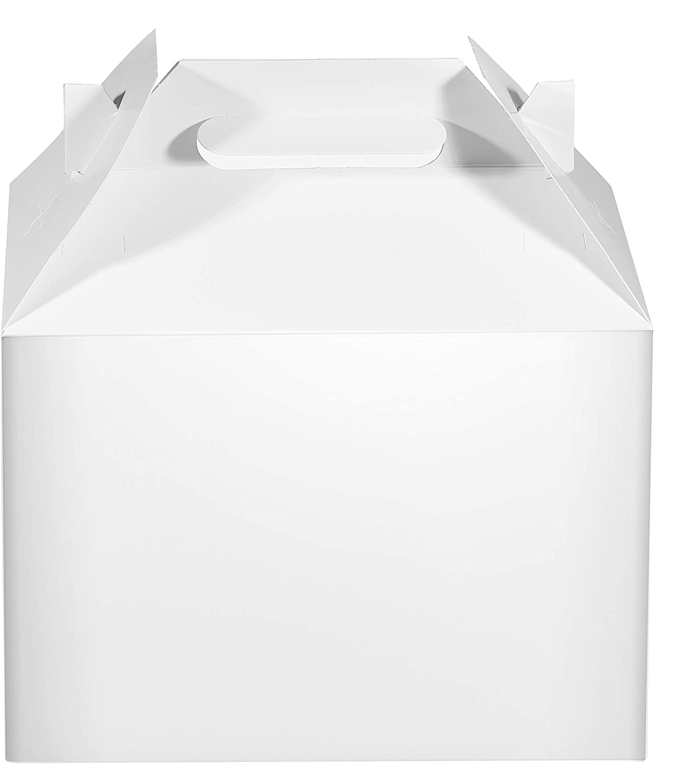 9" x 5" x 6.75" White Treat Gift Boxes, White Gable Boxes with Handles economical bulk wholesale ecoquality restaurant fast food supplies nyc