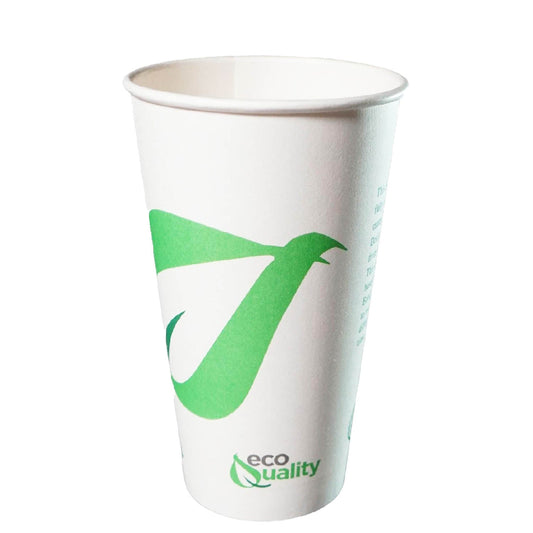 20oz Disposable Compostable Biodegradable White Paper Coffee Cups