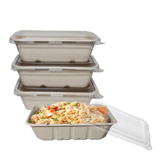 Compostable Sugarcane Fiber Bowl, eco-friendly food storage, sustainable, compostable, oblong bowl made from sugarcane fiber, compostable food storage, Biodegradable, Disposable