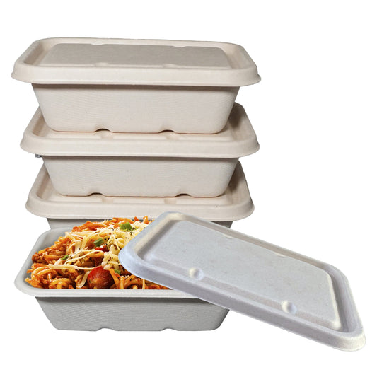Compostable Sugarcane Fiber Bowl, eco-friendly food storage, sustainable, compostable, oblong bowl made from sugarcane fiber, compostable food storage, Biodegradable, Disposable