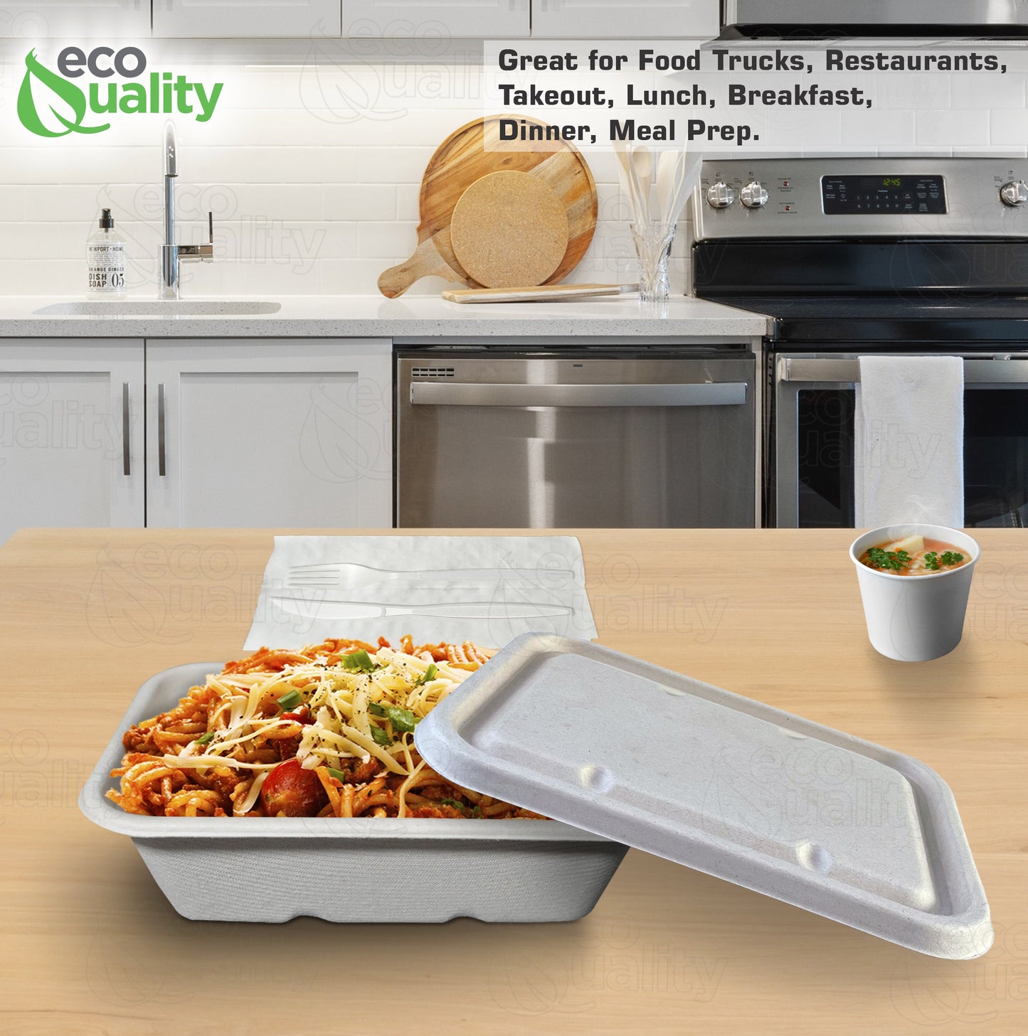 Compostable Sugarcane Fiber Bowl, eco-friendly food storage, sustainable, compostable, oblong bowl made from sugarcane fiber, compostable food storage, Biodegradable, Disposable