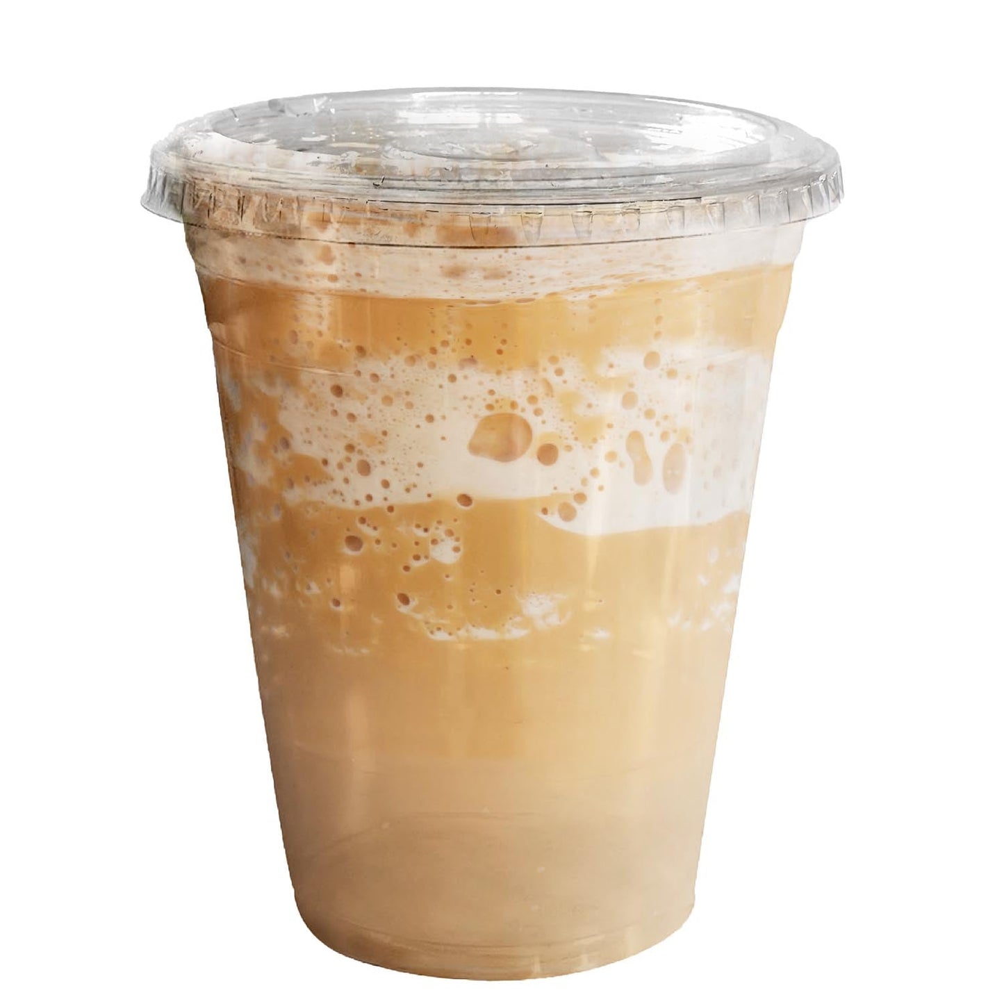 24oz Disposable Pet Clear Plastic Smoothie Cups with Clear Flat Lids