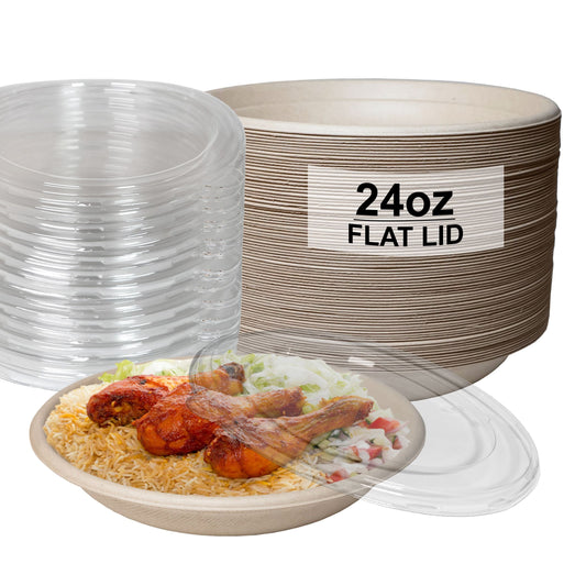 kraftbowl disposableproducts Microwavesafe LeakResistant bowl soupbowl Biodegradable Bowls sugarcane bowl ice cream bowl disposable bowl heavyduty bowl zerowaste ecofriendly plasticfree 24 ounces 24 oz breakfast bowl dinner bowl lunch bowl poke bowl with lid acai bowl