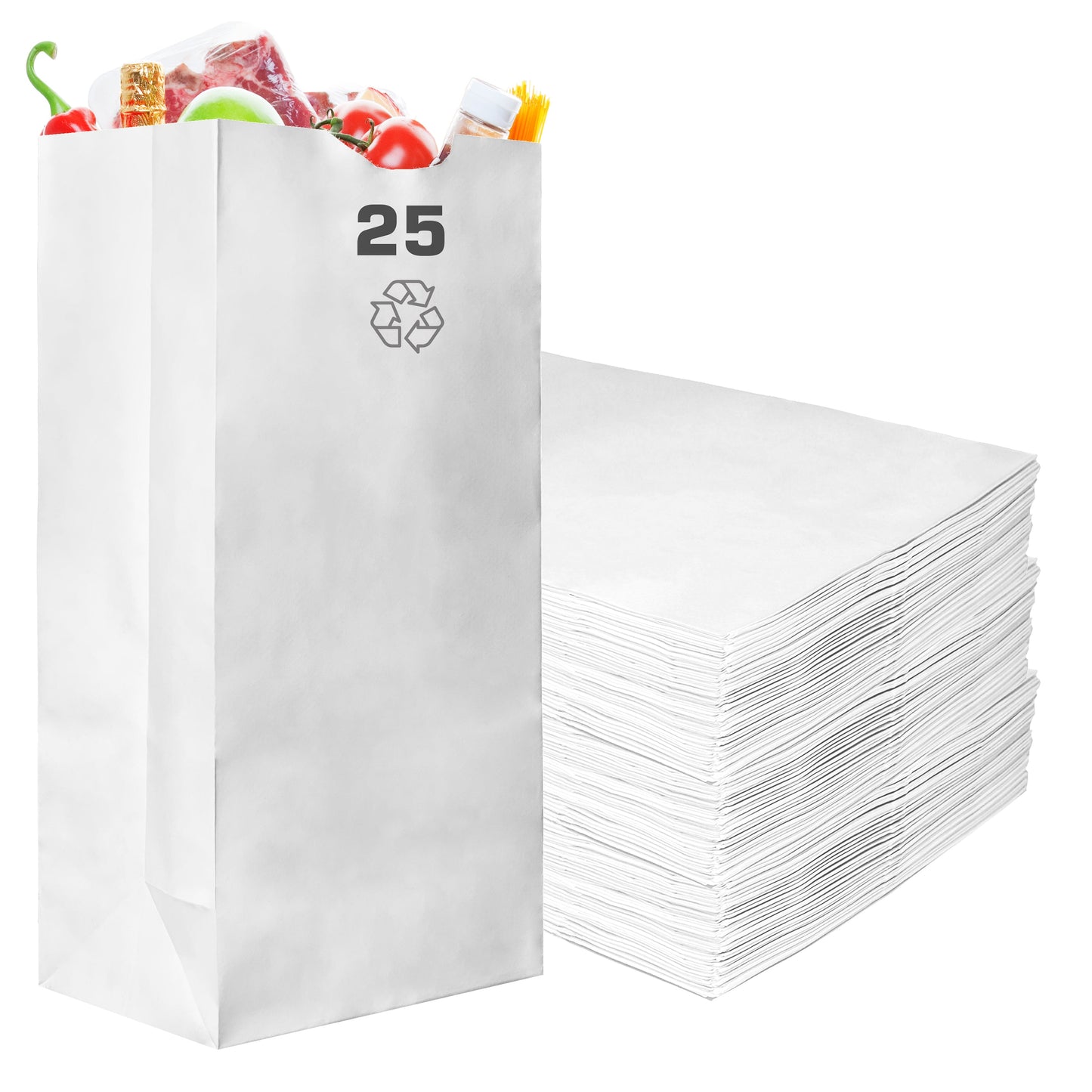 disposable bag White Paper Bags white Paper Shopping Bags foldable paper bag catering bags white kraft paper bag 1 pound candy bag snack bag gift bags DIY Bags arts and craft Sandwich Bag white paper bag party favor bag lunch bag togo bag takeout bag Restaurant supplies paper bakery bags Kraft Paper Bags kraft grocery bags supermarket Household Supplies hero bread tall long paper bag 25 pound