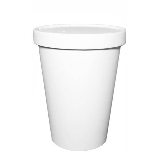 26oz Disposable White Paper Soup Containers Ice-Cream Paper Cup With Vented Lids