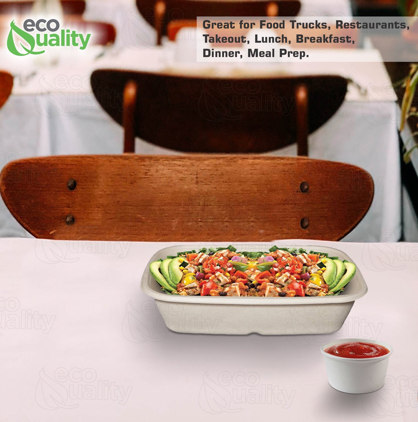 Compostable Sugarcane Fiber Bowl, eco-friendly food storage, sustainable, compostable, oblong bowl made from sugarcane fiber, compostable food storage, Biodegradable, Disposable