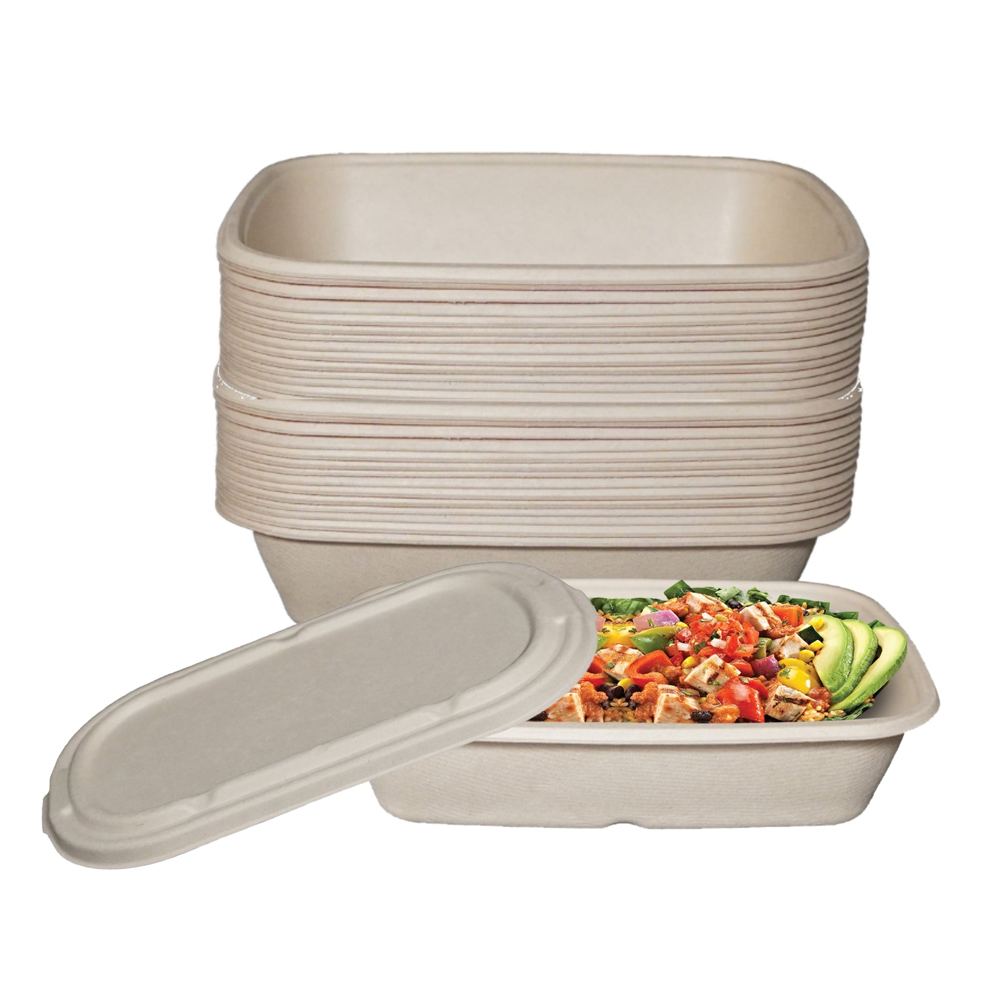 Compostable Sugarcane Fiber Bowl, eco-friendly food storage, sustainable, compostable, oblong bowl made from sugarcane fiber, compostable food storage, Biodegradable, Disposable