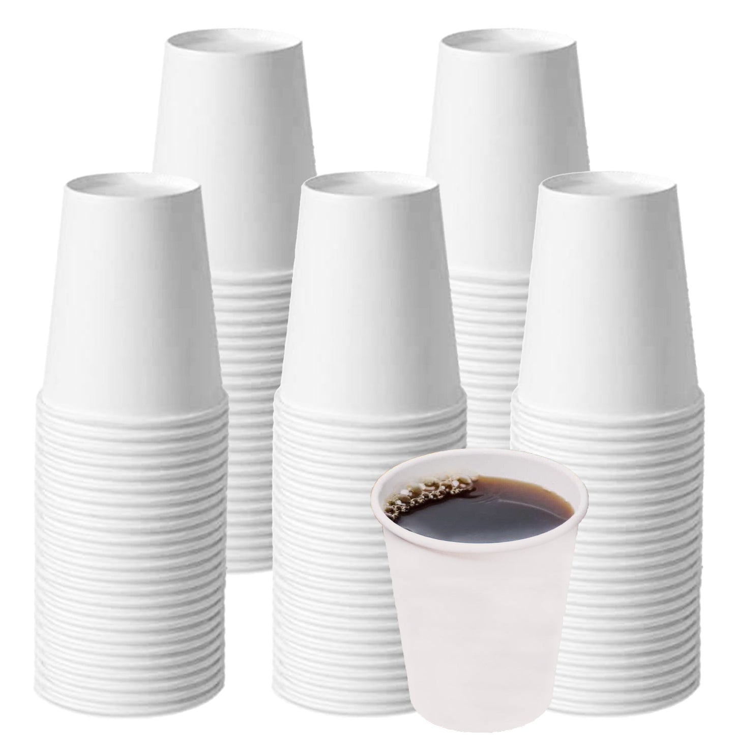 10oz Disposable White Paper Hot Cold Cups