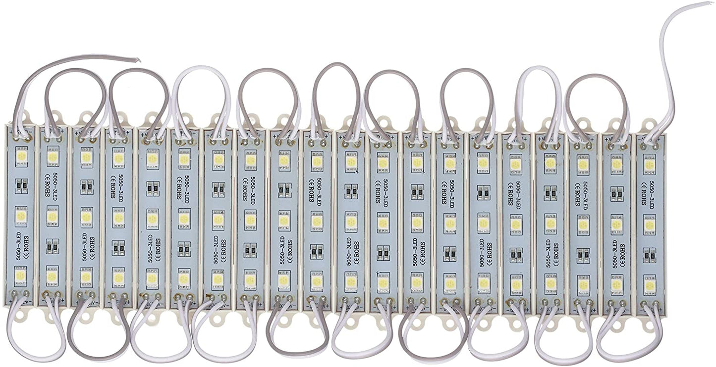 Super Bright 3 LED Module with Remote - 5050 Injection Module with 12V AC Power Adapter